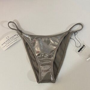 Minimale Animale Silver Metallic Cheeky Bikini Bottom